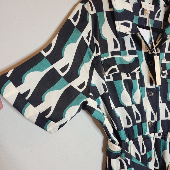 MELLODAY Geometric Black and Cream Midi Dress - Picture 15 of 15